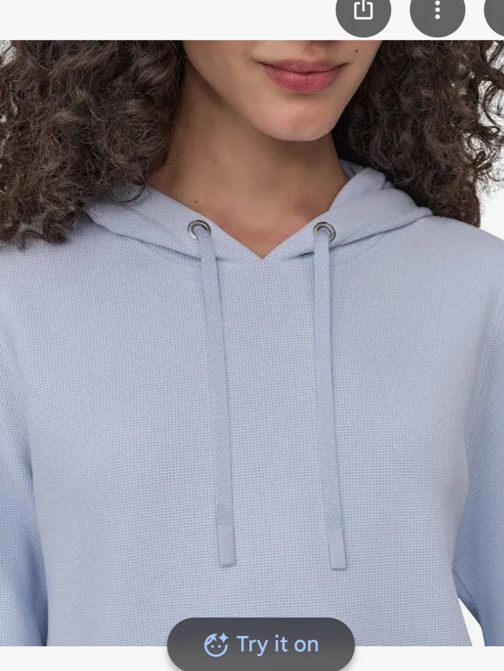 DKNY light blue waffle knit hoodie - Picture 5 of 8